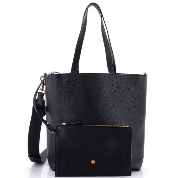 Versace Handbags - VERSACE Grained Calfskin La Medusa Convertible Tote Bag Black NWT